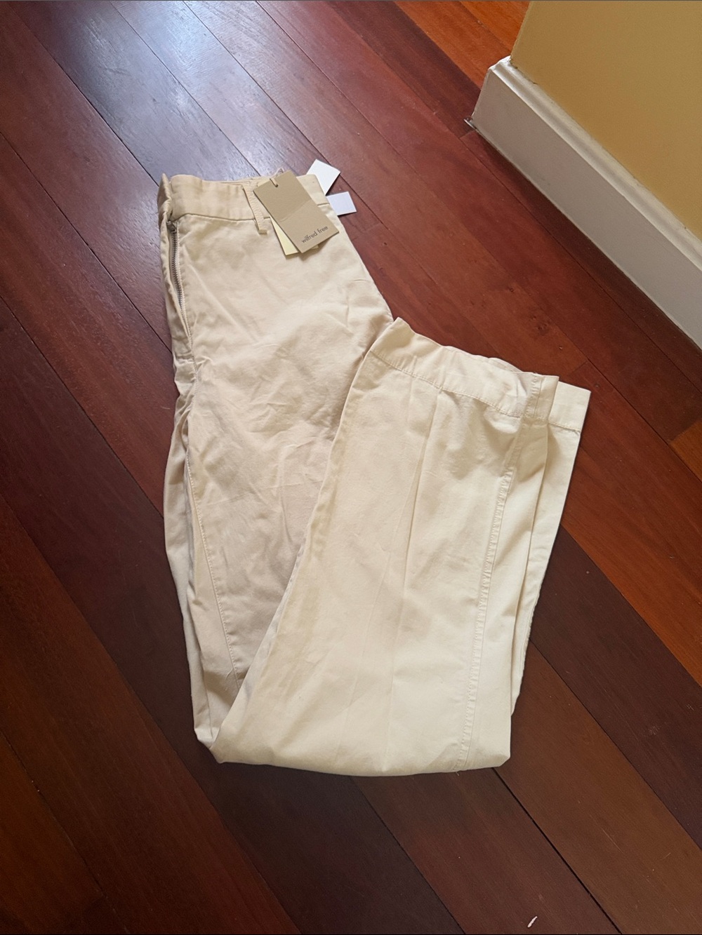 Aritzia Sequoia Cream High-Rise Straight Trousers